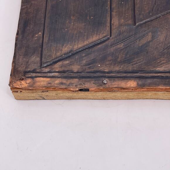 Embossed LAST SUPPER on Copper Tin 20x11 inches Mounted Nailed on Wood Vintage - Picture 9 of 15